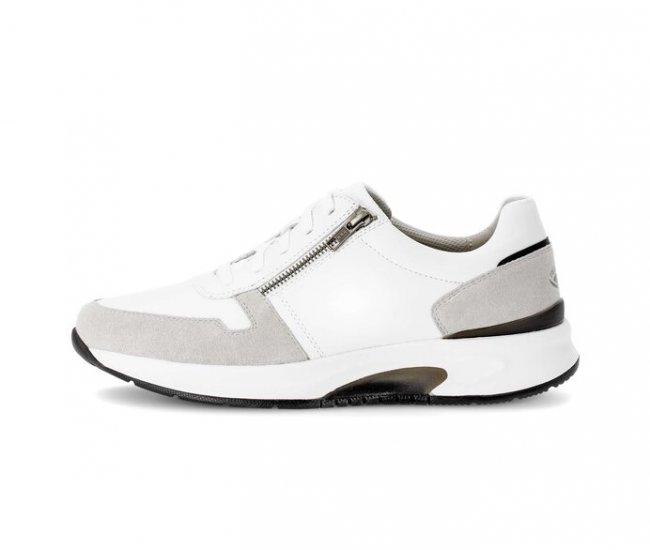 Gabor Herren Rollingsoft Sneaker Low Weiß - Materialmix Leder