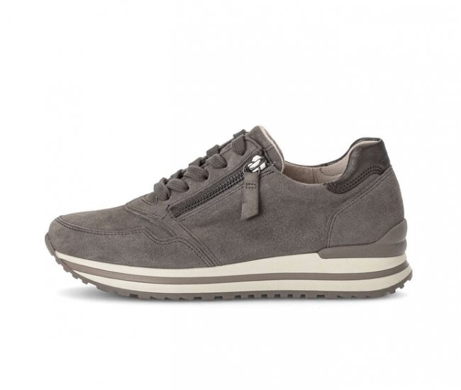 Gabor Damen Sneaker Low Grau - Materialmix Leder