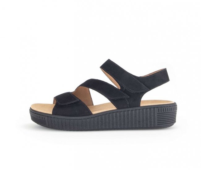 Gabor Damen Plateau Sandale Schwarz - Rauleder