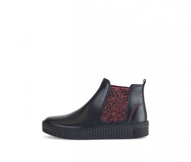 Gabor Damen Chelsea Boot Schwarz - Glattleder