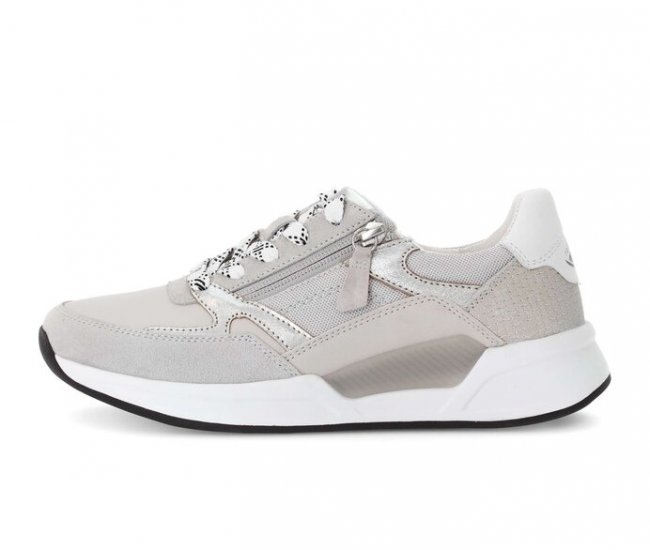 Gabor Damen Sneaker Low Grau - Materialmix Leder/Lederimitat