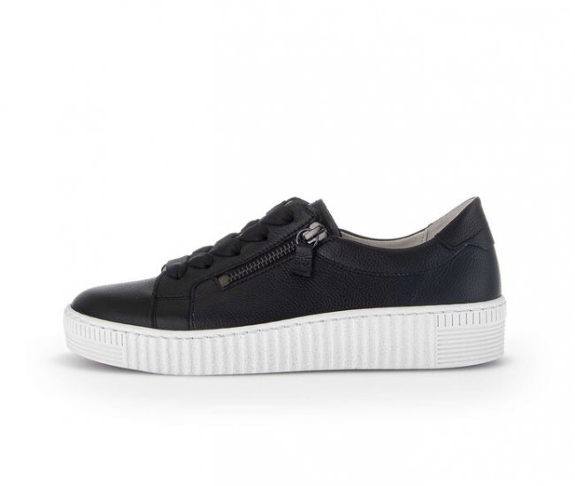 Gabor Damen Sneaker Low Schwarz - Glattleder