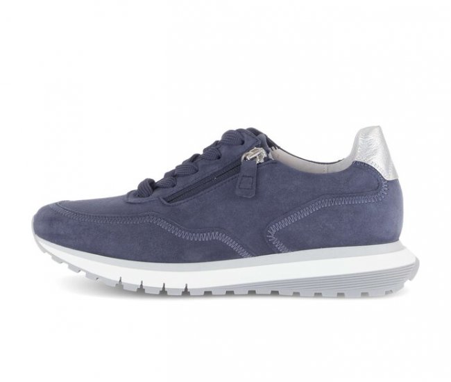 Gabor Damen Sneaker Low Blau - Rauleder