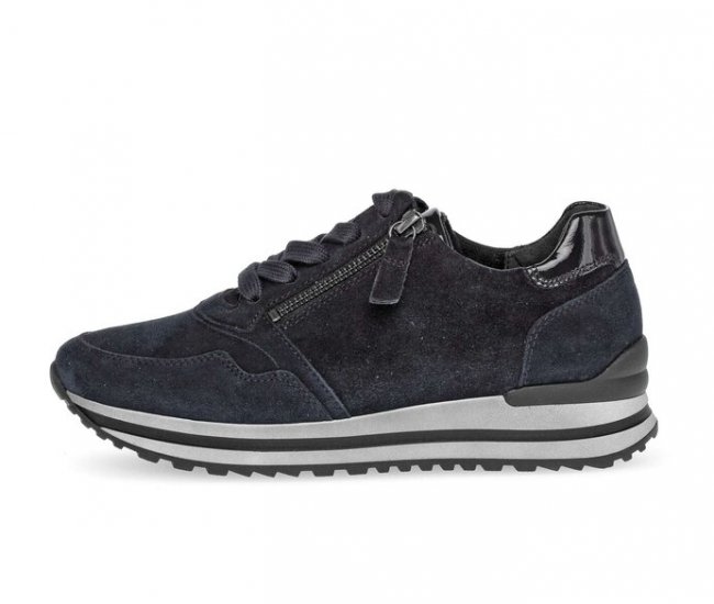 Gabor Damen Sneaker Low Blau - Rauleder
