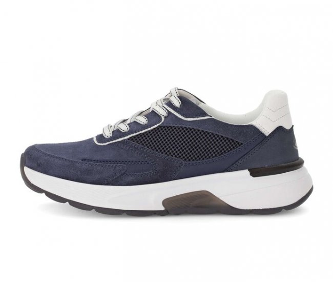 Gabor Damen Sneaker Low Blau - Materialmix Leder/Lederimitat