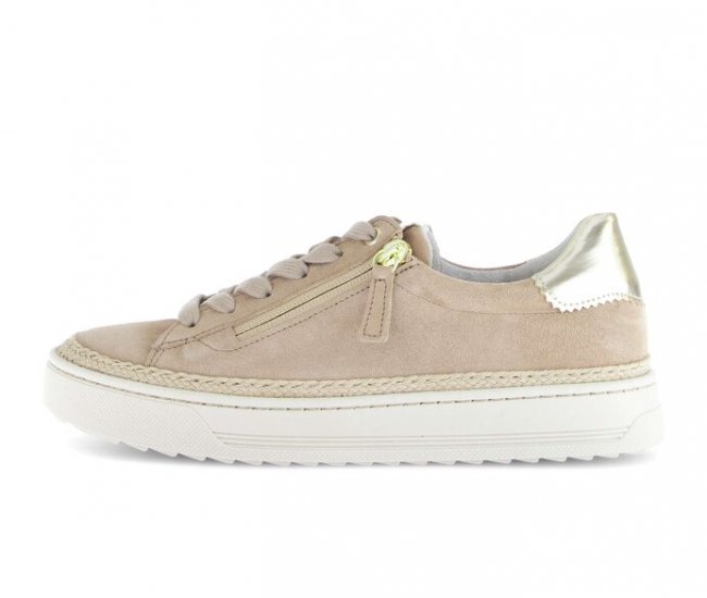 Gabor Damen Sneaker Low Beige - Materialmix Leder/Lederimitat
