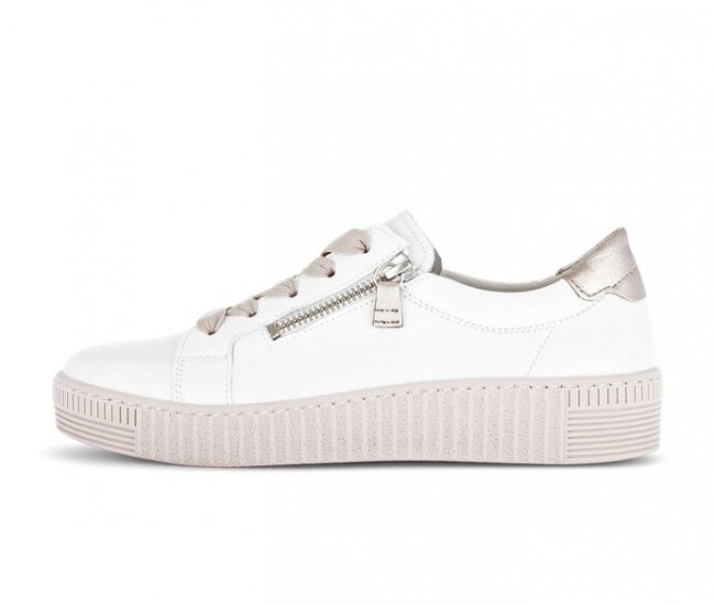 Gabor Damen Sneaker Low Weiß - Materialmix Leder