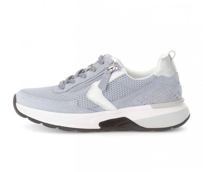 Gabor Damen Sneaker Low Blau - Materialmix Leder/Lederimitat