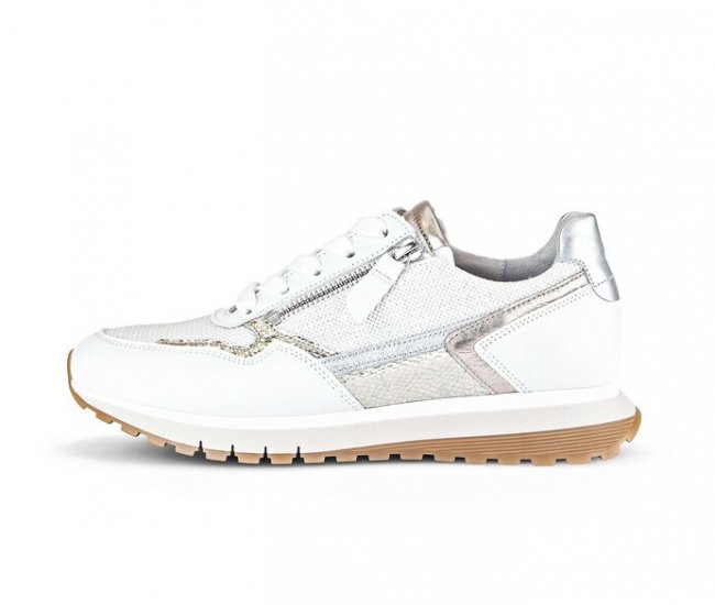 Gabor Damen Sneaker Low Weiß - Materialmix Leder/Lederimitat