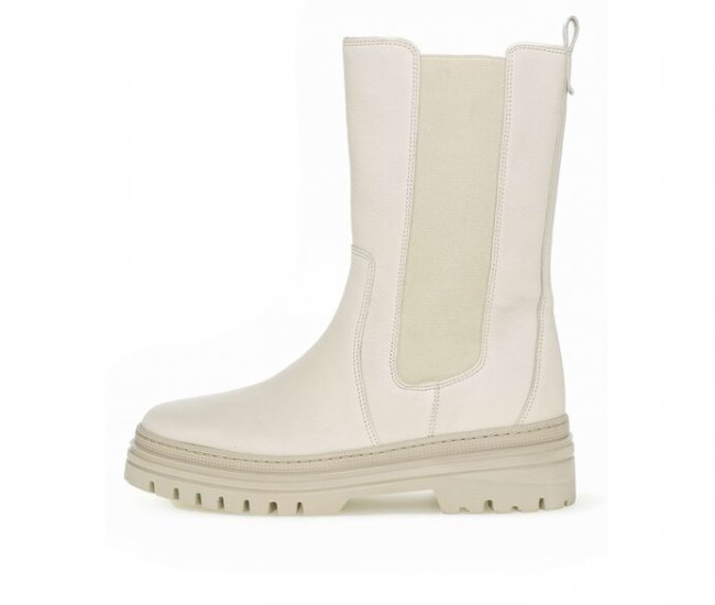 Gabor Damen Chelsea Boot Beige - Glattleder
