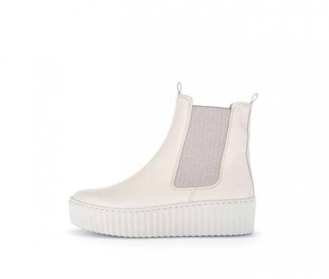 Gabor Damen Chelsea Boot Beige - Glattleder
