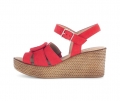 Gabor Damen Keilsandalette Rot - Rauleder