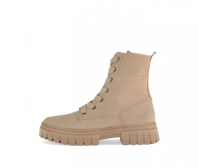 Gabor Damen Schnürstiefelette Beige - Rauleder