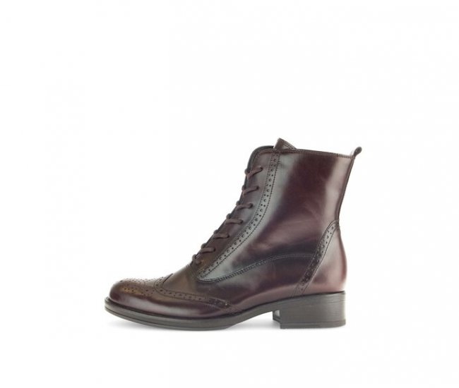 Gabor Damen Schnürstiefelette Braun - Glattleder