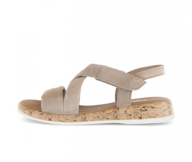 Gabor Damen Riemchensandale Beige - Rauleder