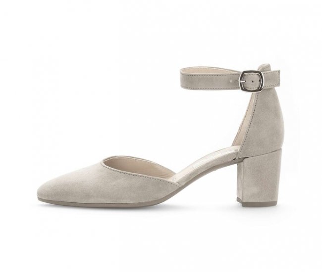 Gabor Damen Spangenpumps Grau - Rauleder