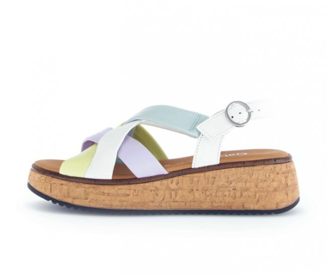Gabor Damen Plateau Sandale Multicolour - Materialmix Leder