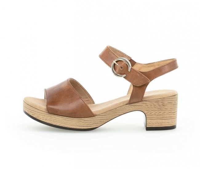 Gabor Damen Plateau Sandale Braun - Glattleder