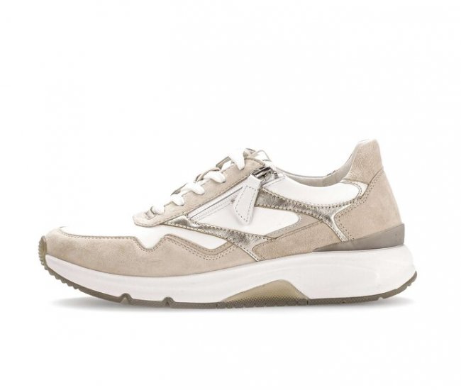 Gabor Damen Sneaker Low Beige - Materialmix Leder