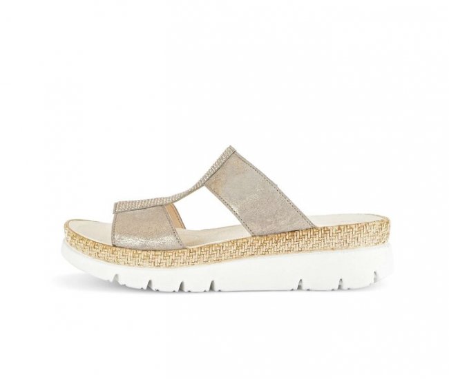 Gabor Damen Pantolette Beige - Rauleder