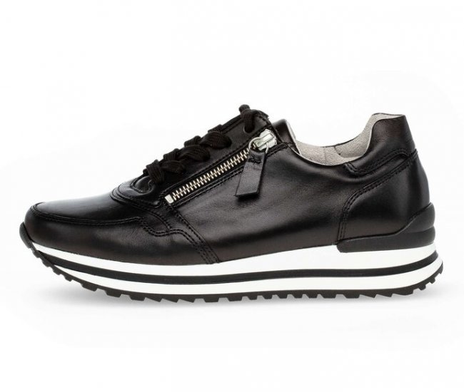 Gabor Damen Sneaker Low Schwarz - Glattleder