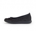 Gabor Damen Sportliche Ballerina Schwarz - Effektleder