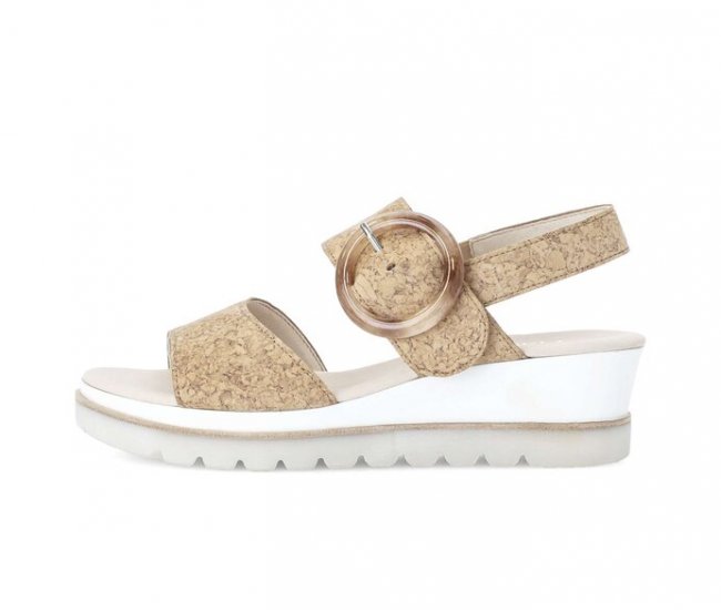 Gabor Damen Plateau Sandale Braun - Effektleder