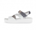 Gabor Damen Plateau Sandale Weiß - Materialmix Leder