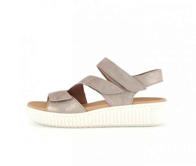 Gabor Damen Plateau Sandale Beige - Effektleder