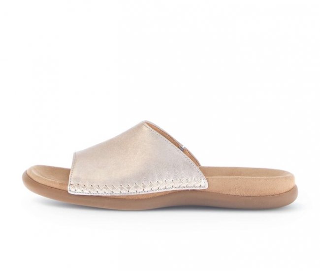 Gabor Damen Pantolette Gold - Effektleder