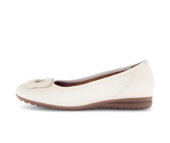 Gabor Damen Sportliche Ballerina Beige - Glattleder