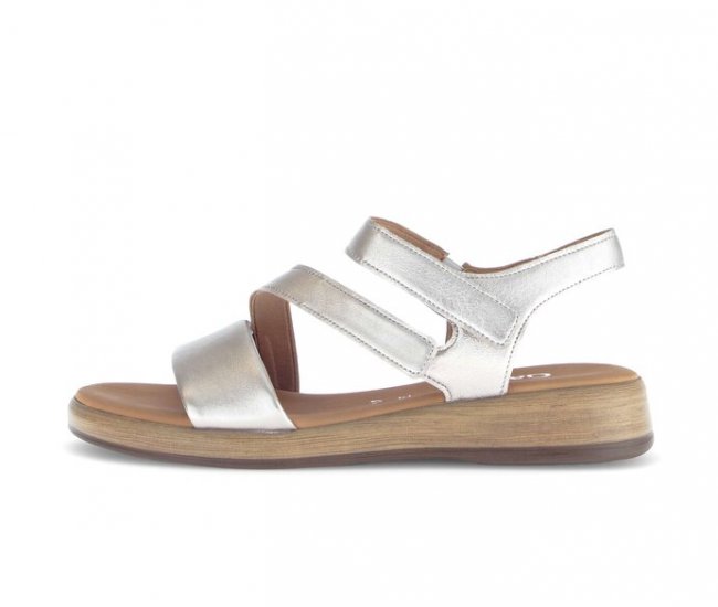 Gabor Damen Riemchensandale Gold - Effektleder
