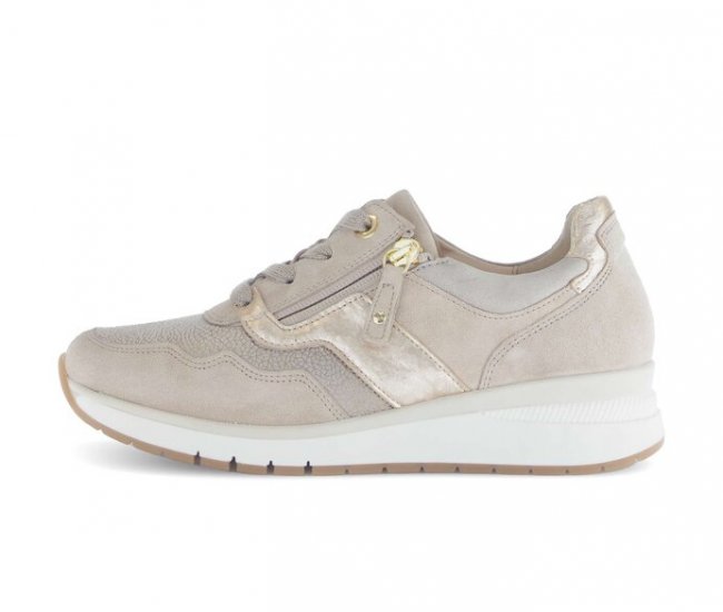 Gabor Damen Sneaker Low Beige - Materialmix Leder/Lederimitat