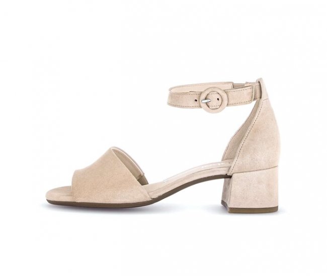 Gabor Damen Riemchensandale Beige - Rauleder