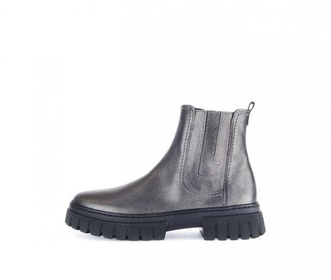 Gabor Damen Chelsea Boot Grau - Glattleder