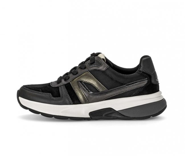Gabor Damen Sneaker Low Schwarz - Materialmix Leder/Lederimitat