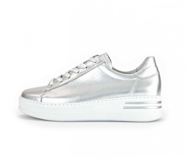 Gabor Damen Sneaker Low Silber - Effektleder