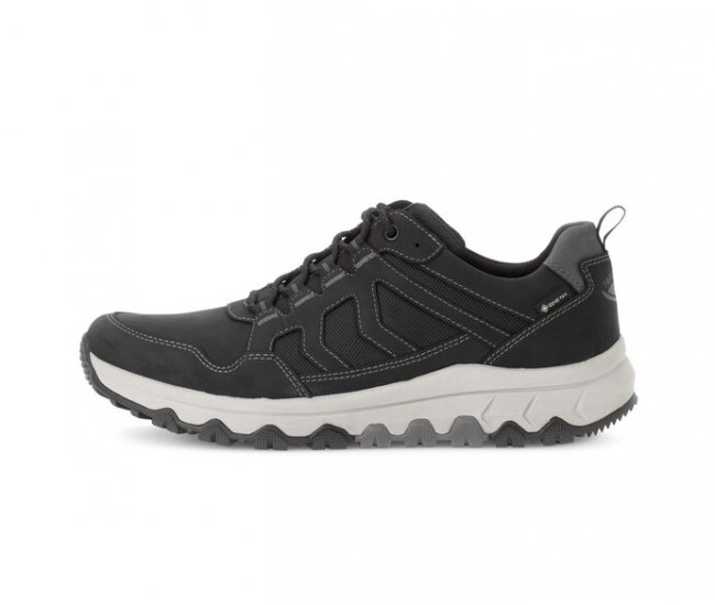 Gabor Herren Rollingsoft Sneaker Low Schwarz - Materialmix Leder/Textil