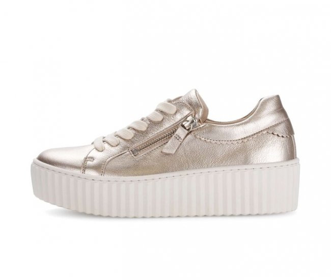 Gabor Damen Sneaker Low Gold - Effektleder