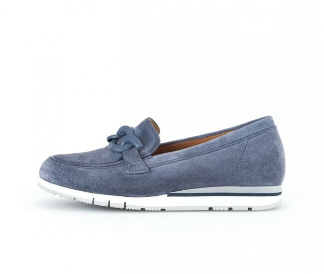 Gabor Damen Slipper Blau - Rauleder