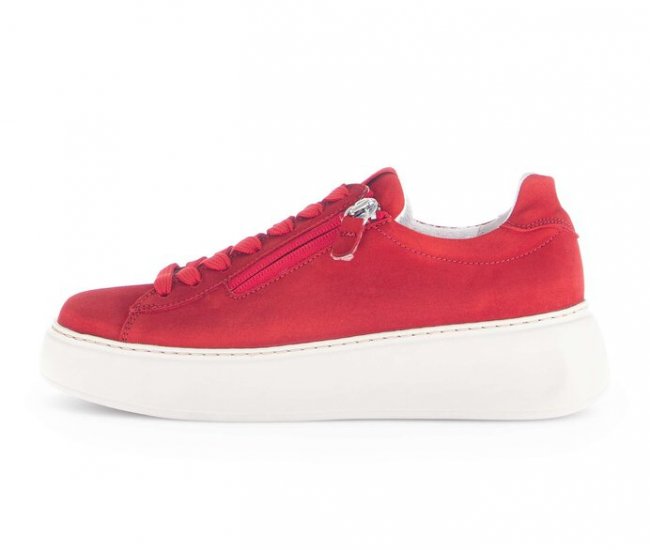 Gabor Damen Sneaker Low Rot - Rauleder