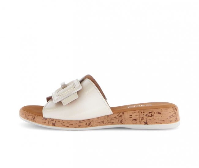 Gabor Damen Pantolette Creme - Lackleder