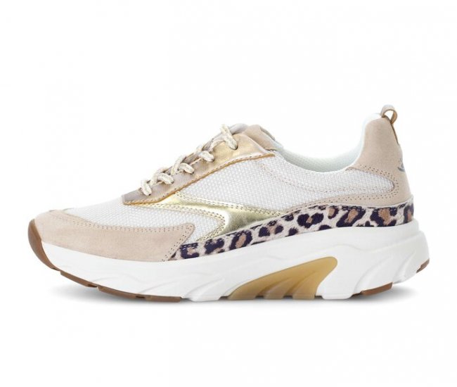 Gabor Damen Sneaker Low Beige - Materialmix Leder/Lederimitat