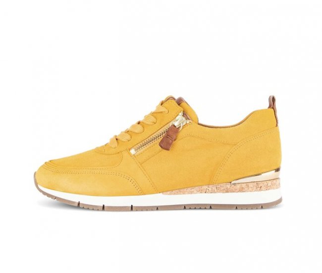 Gabor Damen Sneaker Low Gelb - Rauleder