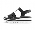 Gabor Damen Plateau Sandale Schwarz - Glattleder