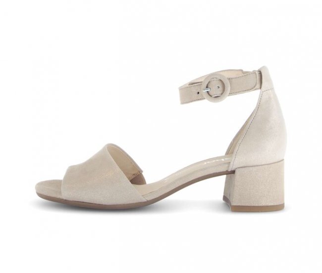 Gabor Damen Riemchensandale Beige - Effektleder