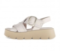 Gabor Damen Plateau Sandale Creme - Glattleder