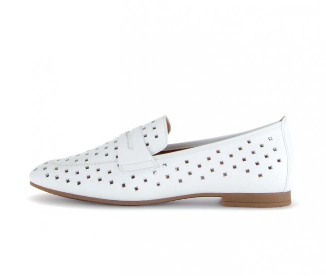 Gabor Damen Slipper Weiß - Glattleder