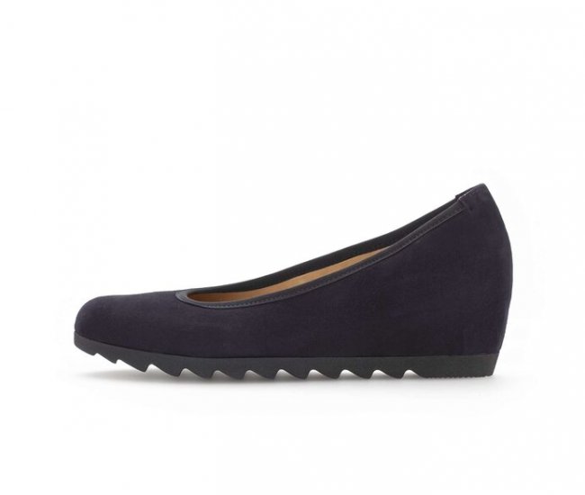 Gabor Damen Keilpumps Blau - Rauleder