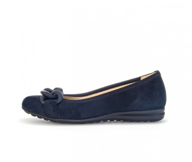 Gabor Damen Sportliche Ballerina Blau - Rauleder